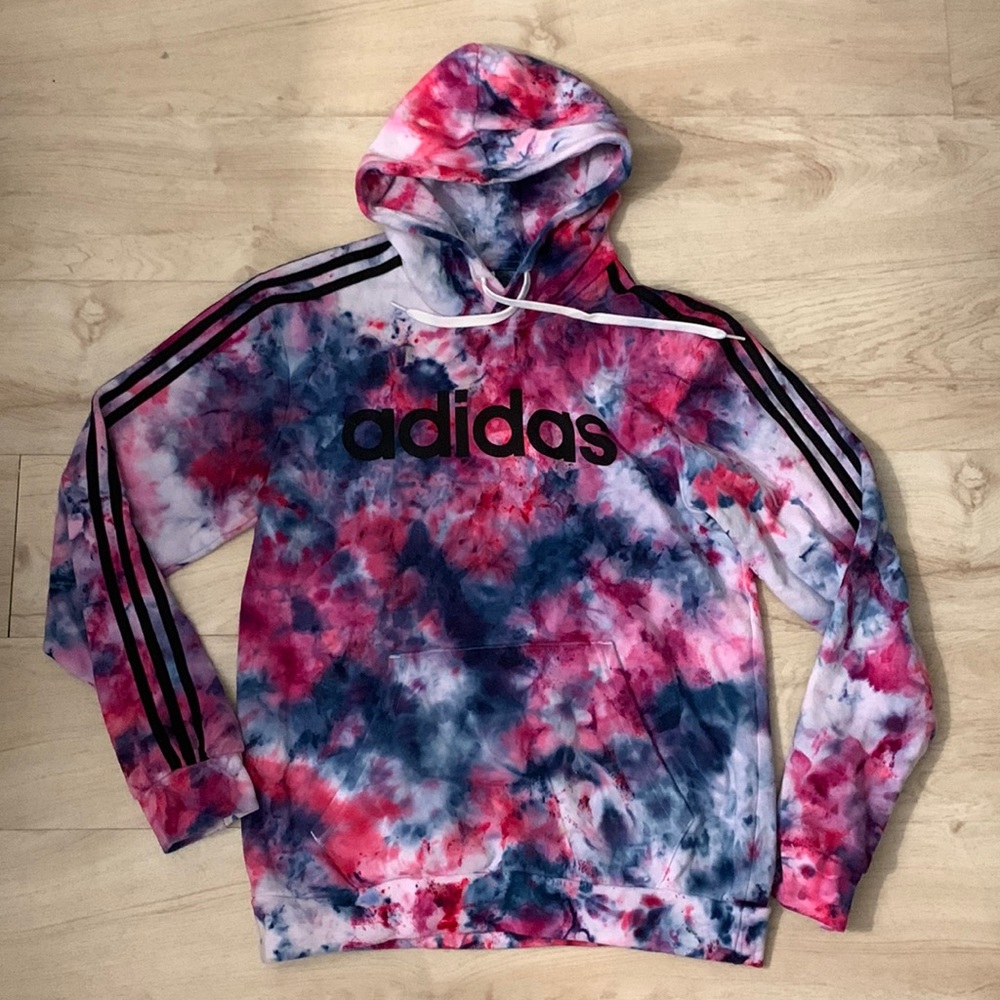 Ice dye Adidas Hoodie